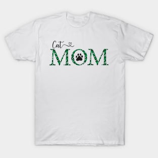 Cat mom bright green cheetah T-Shirt